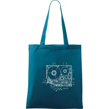 Nákres kotoučový přehrávač - Taška bavlněná - 42 x 38 cm ( Petrolejová )