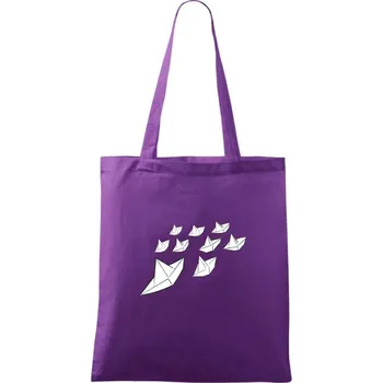 Závody lodí - Taška bavlněná - 42 x 38 cm ( Fialová )