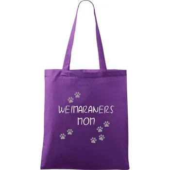 Weimaraners mom (Výmarský ohař) (Reflexní tlapky) - Taška bavlněná - 42 x 38 cm ( Fialová )