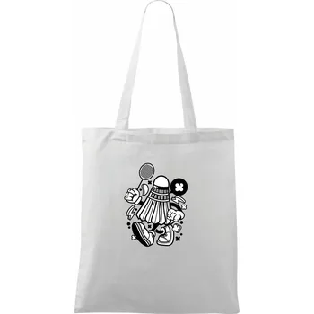 Nákupní taška Badmintoňák - Taška bavlněná - 42 x 38 cm ( Bílá )