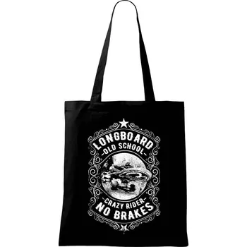 Nákupní taška Lonboard Crazy Rider - Taška bavlněná - 42 x 38 cm ( Černá )