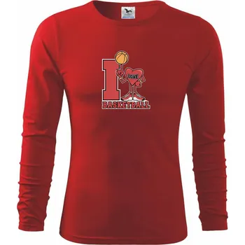 Dětská móda I love basketball - Triko dětské Long Sleeve - 134 cm/8 let ( Červená )