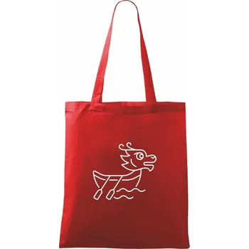 Nákupní taška Dračí loď jednoduchá - Taška bavlněná - 42 x 38 cm ( Červená )