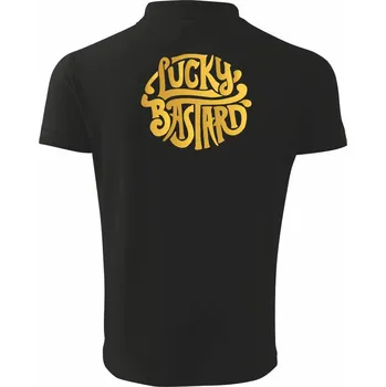 Pánská košile Lucky Bastard zlatý - Polokošile pánská Pique Polo 203 - XL ( Černá )