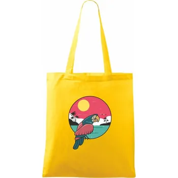 Nákupní taška Papoušek v kruhu u moře - Taška bavlněná - 42 x 38 cm ( Žlutá )