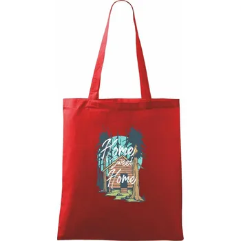Nákupní taška Home sweet home - kreslený - Taška bavlněná - 42 x 38 cm ( Červená )