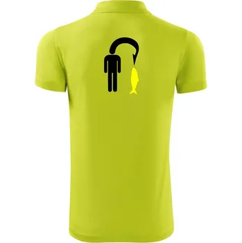 Pánská košile Rybaření - Člověk na háčku - Polokošile Victory sportovní (dresovina) - S ( Limetková )