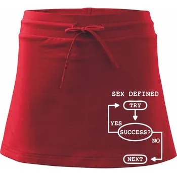 Dámská sukně Sex diagram - Sportovní sukně - two in one - XS ( Červená )