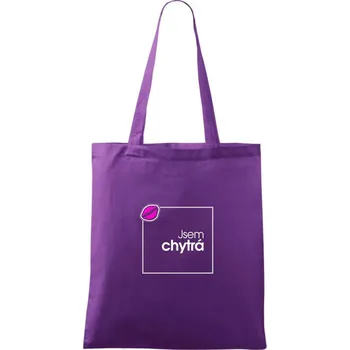 Jsem chytrá ve čtverci - Taška bavlněná - 42 x 38 cm ( Fialová )