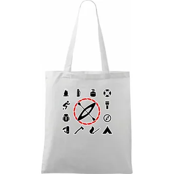 Nákupní taška Vodácké ikony - Taška bavlněná - 42 x 38 cm ( Bílá )