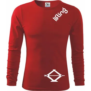 Chlapecké tričko Lifting nápis šikmo - Triko dětské Long Sleeve - 122 cm/6 let ( Červená )