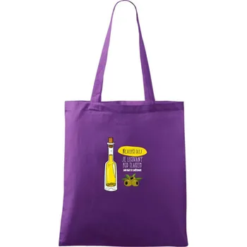 Nejlepší olej je lisovaný pod tlakem - Taška bavlněná - 42 x 38 cm ( Fialová )