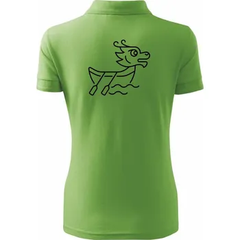 Dámská košile Dračí loď jednoduchá - Polokošile dámská Pique Polo - S ( Trávově zelená )