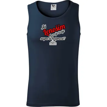 Já lenoším - tvoje superschopnost? šikmý nápis - Tílko pánské Core - 2XL ( Námořní modrá (velmi tmavá - téměř černá) )