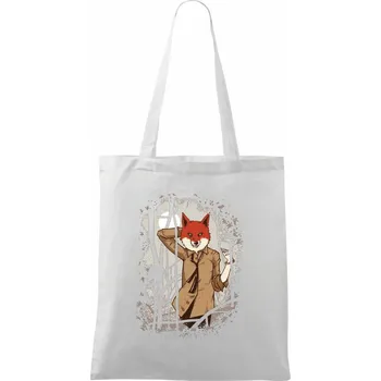 Fox in a shirt - Taška bavlněná - 42 x 38 cm ( Bílá )