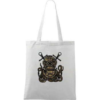 Diver Octopus - Taška bavlněná - 42 x 38 cm ( Bílá )