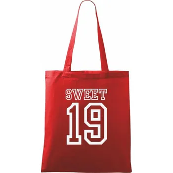 Sweet 19 - Taška bavlněná - 42 x 38 cm ( Červená )