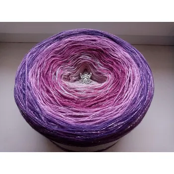 Příze Malinové frapé 2-nitka 1200m s lurexem (Duhové klubko s lurexem Malinové frapé)