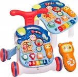 Doris interaktivní chodítko s hracím stolečkem 2v1 modré