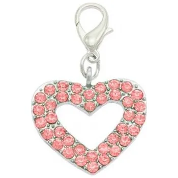 Přívěsek Přívěsek srdíčko s kamínky červené LKP 40