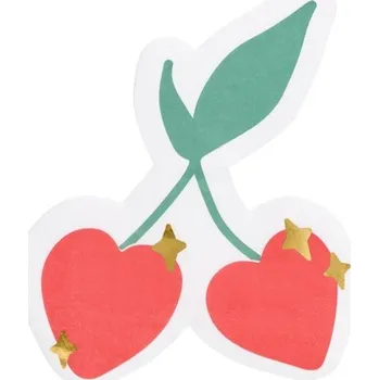 Papírový ubrousek PartyDeco UBROUSKY Třešničky 13,5x16cm 20ks