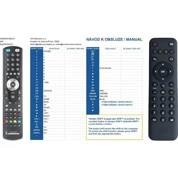Dálkový ovladač General ANDROIDBOX 8 SLEDOVANI.TV - náhradní dálkový ovladač