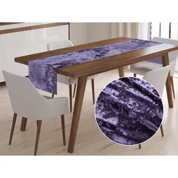 ubrus Sametový běhoun na stůl Diana DI-006 Tmavě fialový 20x140 cm