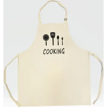 Kuchyňská zástěra Numberoplus Bavlněná zástěra Apriss - Krémová