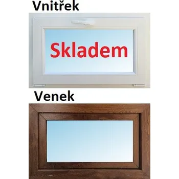 Okno Soft plastové okno 80x50 cm zlatý dub/bílá, sklopné