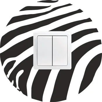 Samolepící dekorace Samolepka pod vypínač Zebra kruh (samolepka na zeď)