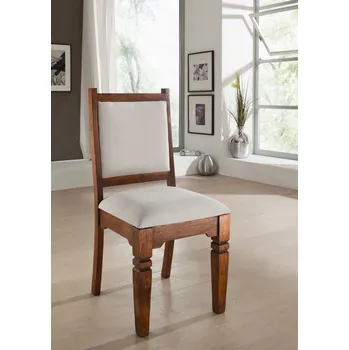 CAMBRIDGE HONEY Jídelní židle čalouněná i opěradlo - bílá, akácie