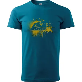 Kazeta splash - Klasické pánské triko vyšší gramáže - M ( Petrolejová )