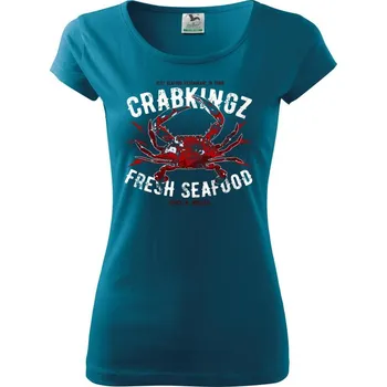 Dámské tričko Crab seafood - Dámské triko Pure - M ( Petrolejová )