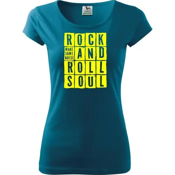 Dámské tričko Rock and roll soul - Dámské triko Pure - 3XL ( Petrolejová )