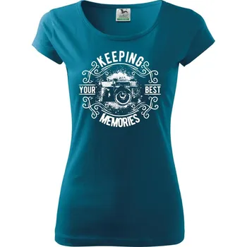 Dámské tričko Keeping your Best Memories - Dámské triko Pure - 2XL ( Petrolejová )