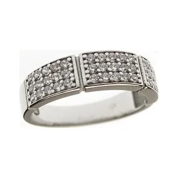 Prsten Stříbrný prsten se zirkony 4,5mm Rhodium Stříbro 925/1000 58