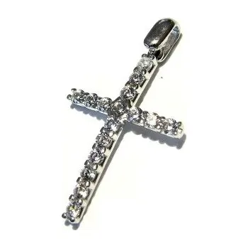 Přívěsek Přívěsek křížek se zirkony 25mm z bílého zlata 1,00g Zlato 14k(585/1000)