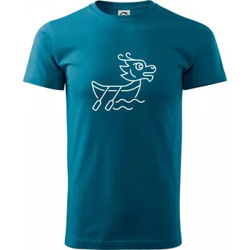 Dračí loď jednoduchá - Klasické pánské triko vyšší gramáže - S ( Petrolejová )