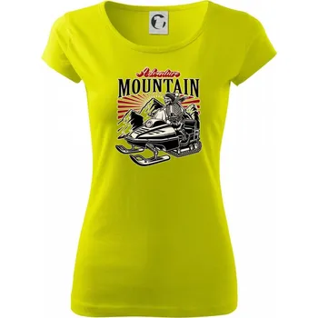 Sněžný skútr kostra - Dámské triko Pure - L ( Limetková )