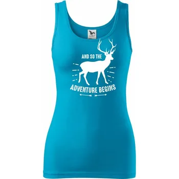Dámské oblečení Jelen adventure begins - Dámské tílko - XS ( Světlý tyrkys )