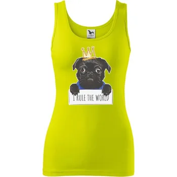 Mops - I rule the world - Dámské tílko - XS ( Limetková )