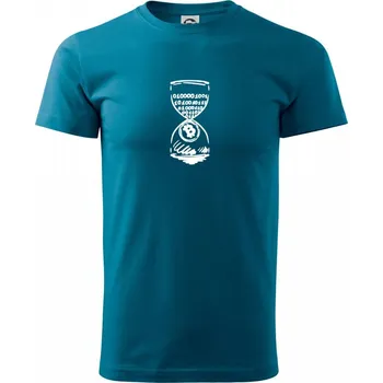 Pánské tričko Bitcoin přesýpací hodiny - Klasické pánské triko vyšší gramáže - L ( Petrolejová )