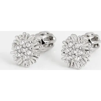Náušnice Stříbrné náušnice kytičky se zirkony AGUP2008S