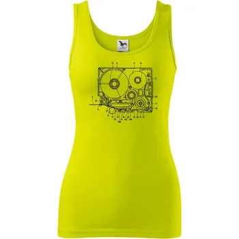 Nákres kotoučový přehrávač - Dámské tílko - S ( Limetková )