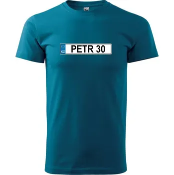 Pánské tričko SPZ Petr 30 - Klasické pánské triko vyšší gramáže - 3XL ( Petrolejová )