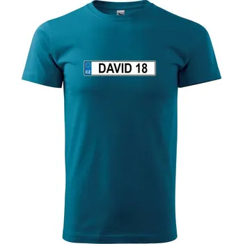 Pánské tričko SPZ David 18 - Klasické pánské triko vyšší gramáže - 4XL ( Petrolejová )