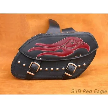 Zavazadlo na motocykl Kožené moto brašny S4 Red Eagle černé, 50x29x17cm - bez nýtů