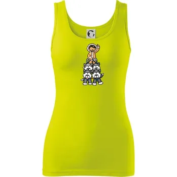 Psí spřežení animované - Dámské tílko - XS ( Limetková )