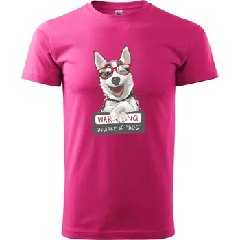Husky - beware of dog - Klasické pánské triko vyšší gramáže - XS ( Purpurová )