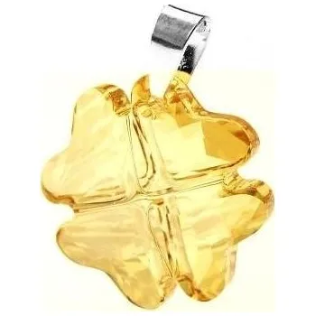 Přívěsek Stříbrný přívěsek čtyřlístek Swarovski Elements Golden Shadow Stříbro 925/1000